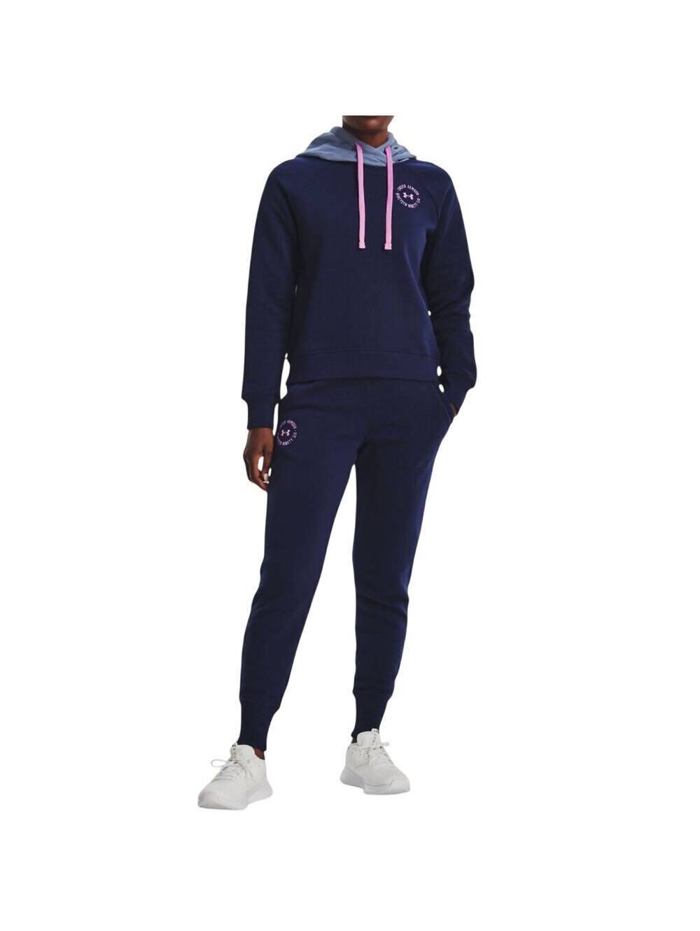 Under Armour Rival Fleece Colorblock Joggers Midnight Navy/Aurora Purple Size L
